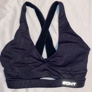 echt black leopard print sports bra